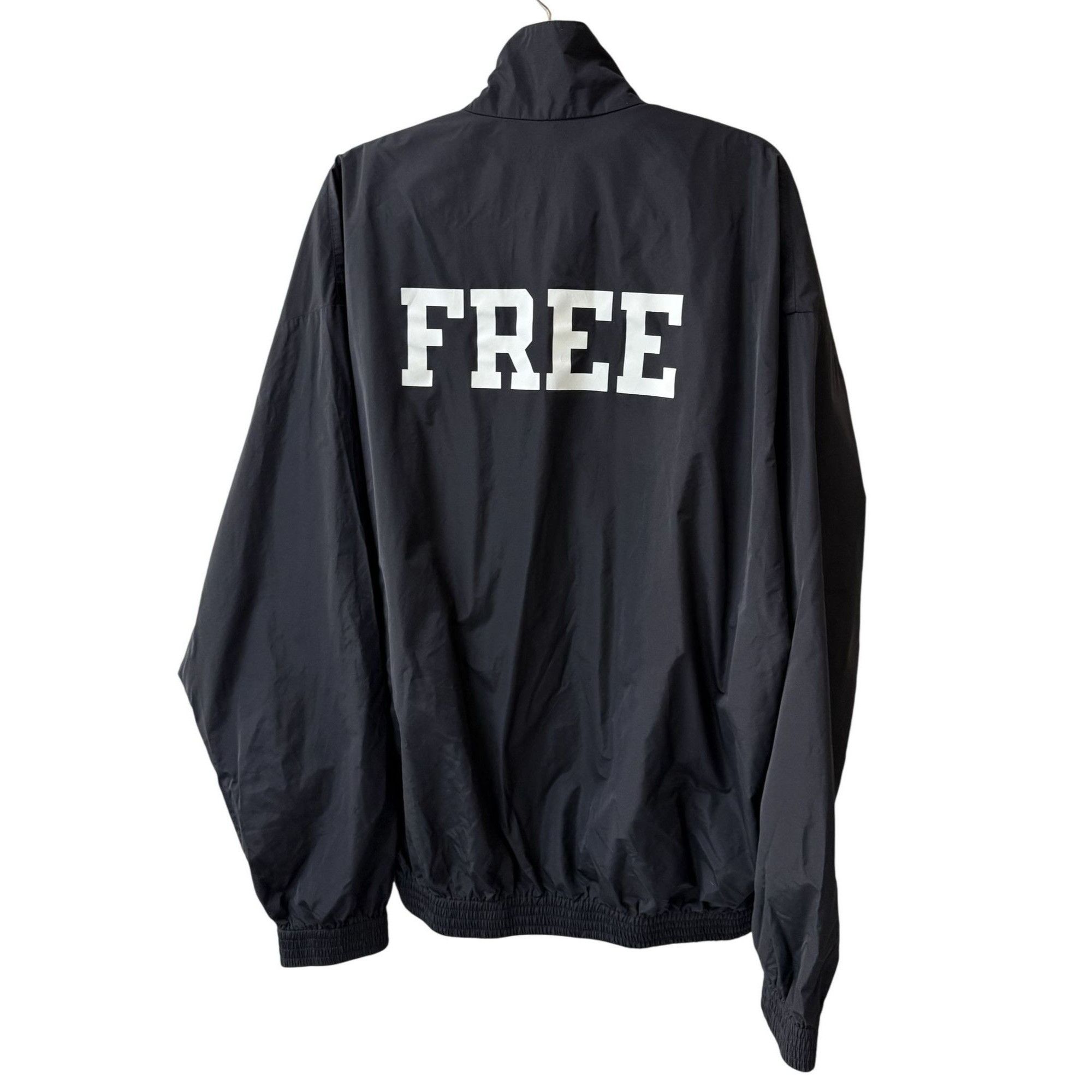 Balenciaga Balenciaga Black Nylon Jacket With "Free" Back Print & Embro Size US M / EU 48-50 / 2 - 2 Thumbnail