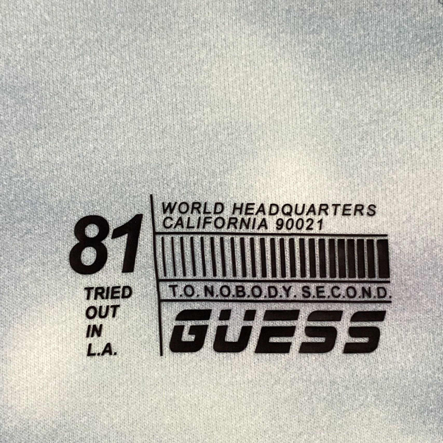 Guess GUESS Hoodie Men Large Blue Organic Cotton All Over Print Pullover Raglan Sleeves Round Neck Graphic Print Mens Size US L / EU 52-54 / 3 - 2 Thumbnail