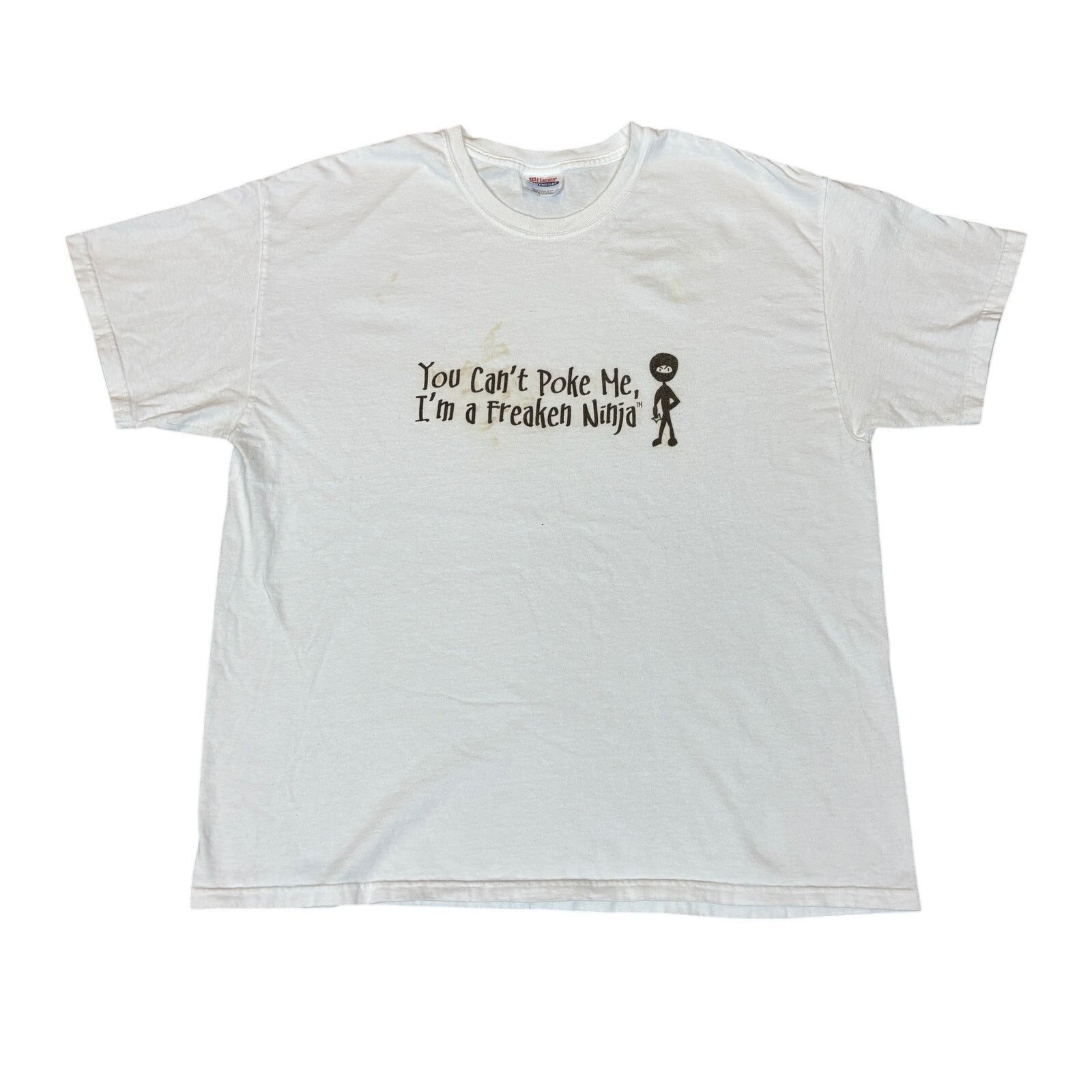 Hanes × Vintage Vintage Y2K You Can't Poke Me I'm A Ninja T Shirt Men's XL Size US XL / EU 56 / 4 - 1 Thumbnail