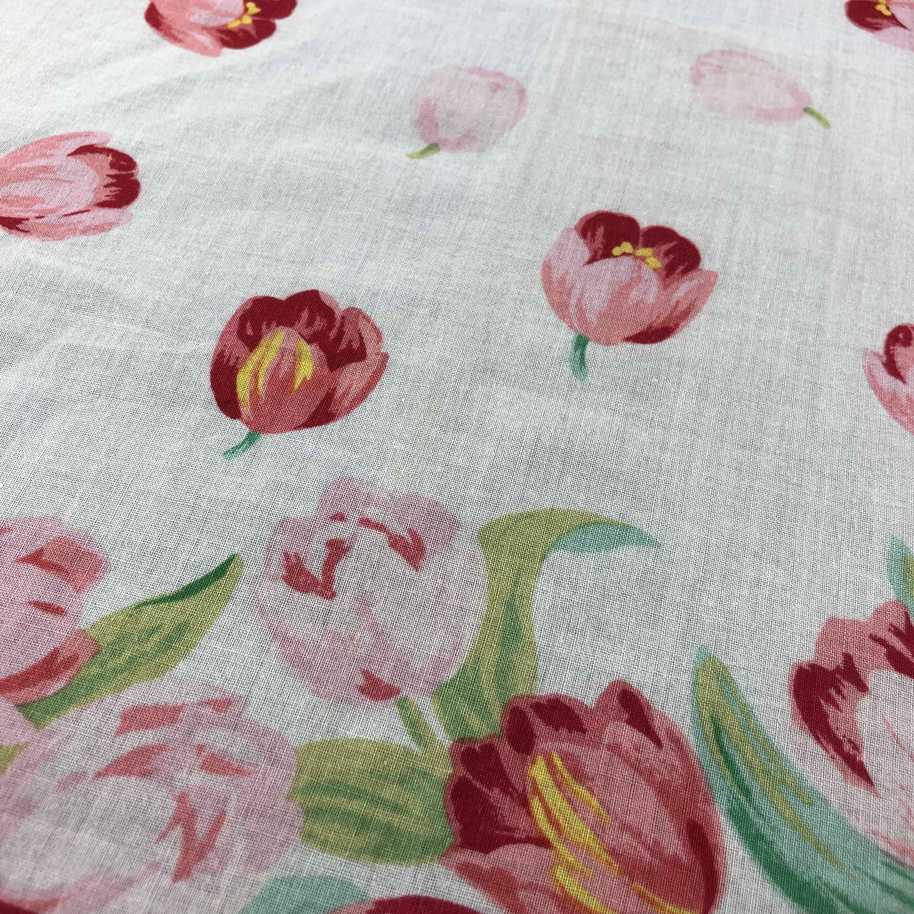 Vintage Yukiko Hanai Tulips Handkerchief Neckerchief Bandana H2257 Size ONE SIZE - 6 Thumbnail