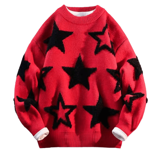 Other Streetwear Retro Y2K Fluffy Star Jacquard Knitwear Size US M / EU 48-50 / 2 - 1 Thumbnail