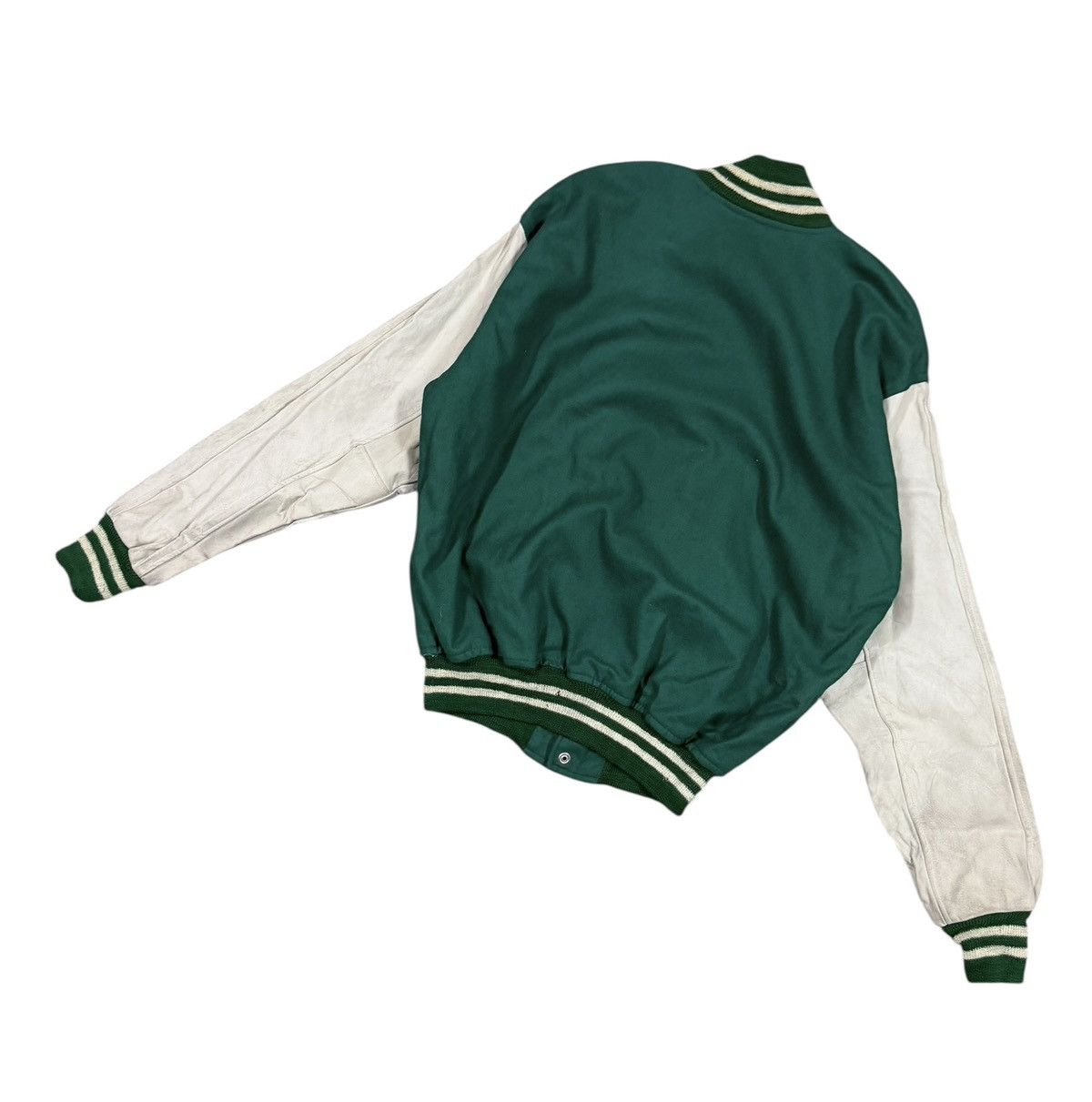 Japanese Brand Vtg💥80’s Teddy Jacket Baseball Wool/Leather Sleeve Jacket Size US L / EU 52-54 / 3 - 10 Thumbnail