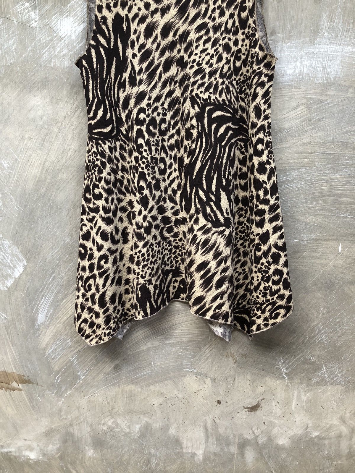 Japanese Brand Unknown - Japanese Leopard Pattern Midi Dress Size M / US 6-8 / IT 42-44 - 7 Thumbnail