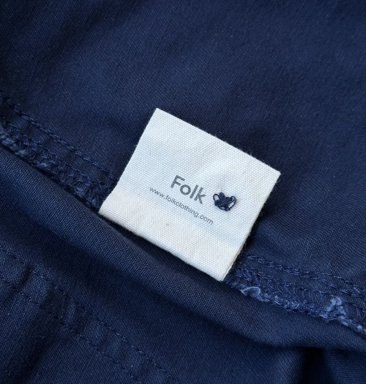 Folk Folk Mens Navy Blue Cotton Trousers Casual Workwear Pants Size US 34 / EU 50 - 8 Thumbnail