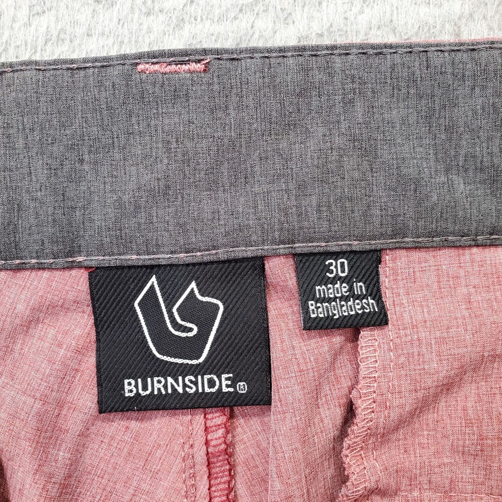 Burnside Burnside Men Size 30 Chino Shorts Red Chambray Slim Flex High Rise Version 30 Mens Shorts Size US 30 / EU 46 - 6 Thumbnail