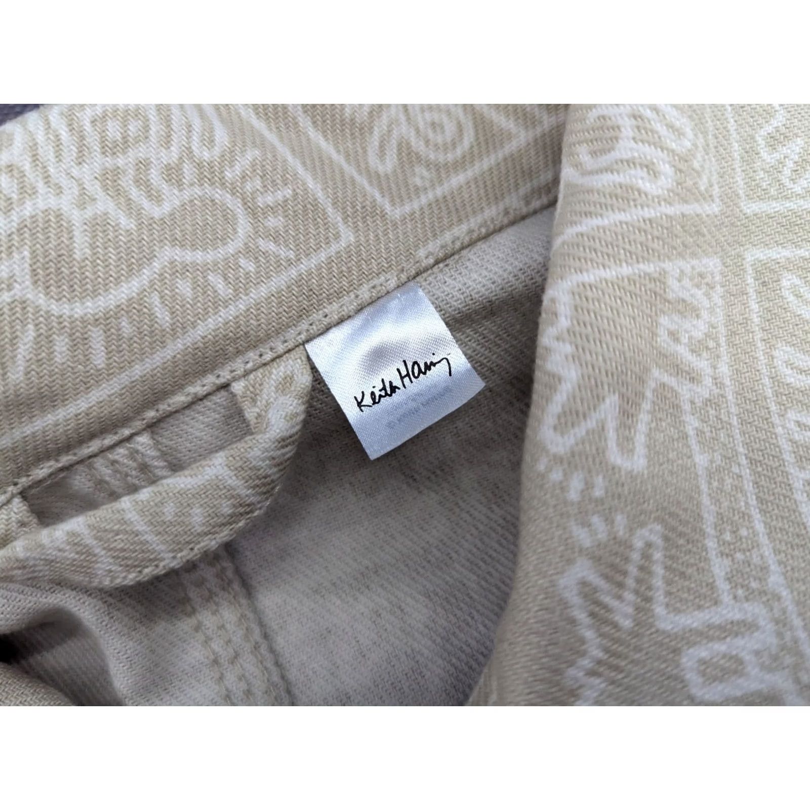 H&M H&M Keith Haring Twill Shacket Jacket Mens XL Beige Size US XL / EU 56 / 4 - 3 Thumbnail
