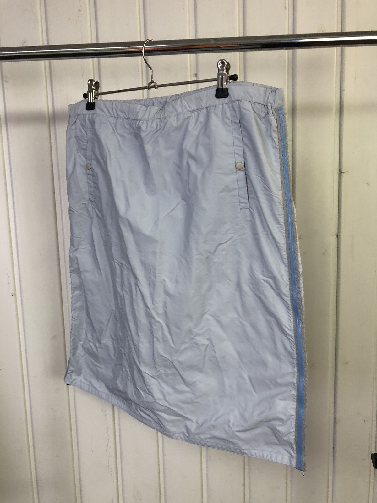 Prada Sport baby blue rubber stripe Nylon midi skirt