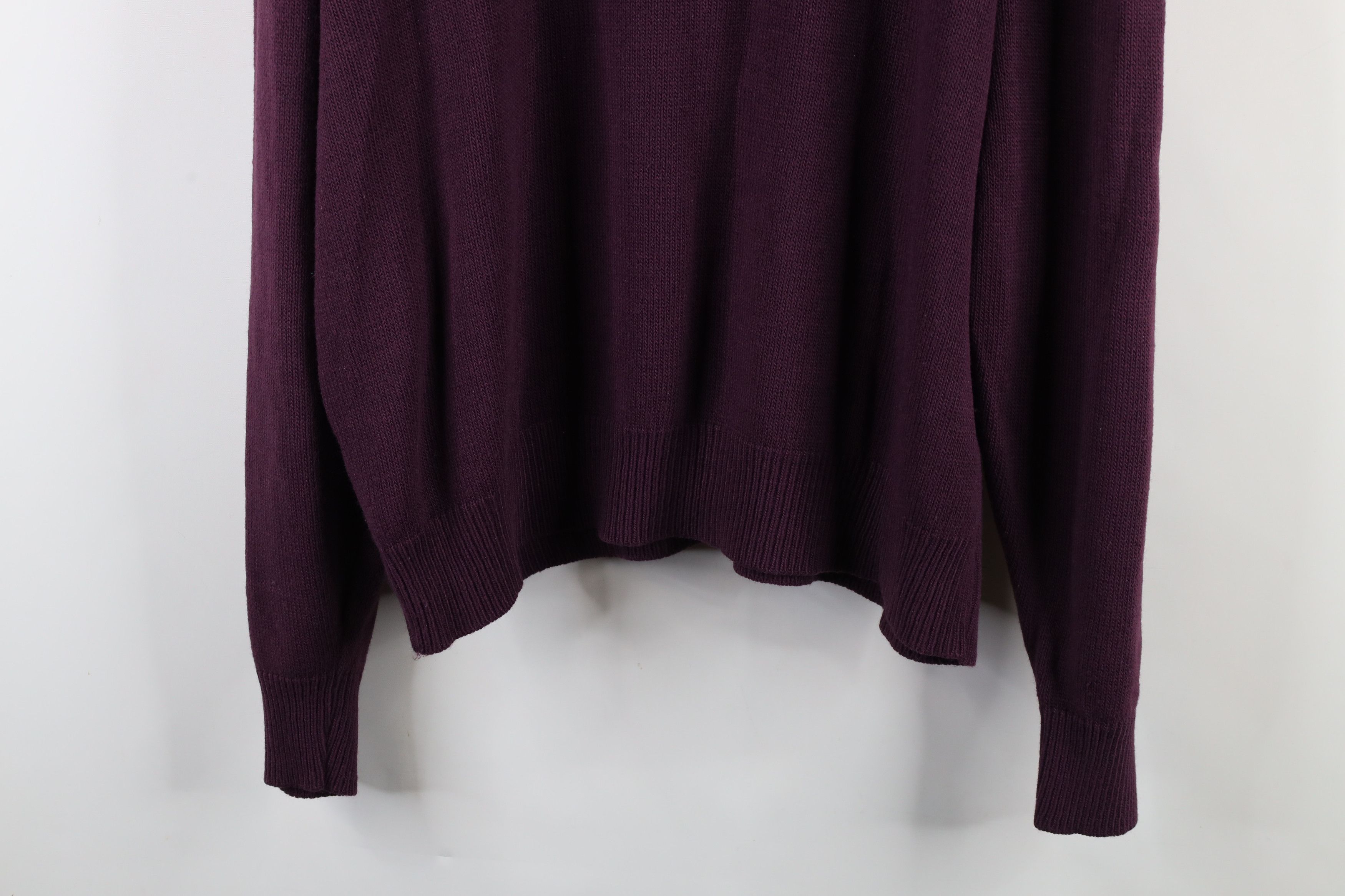 Vintage Vintage 90s Streetwear V-Neck Sweater Plum Purple Acrylic Size US XL / EU 56 / 4 - 8 Thumbnail