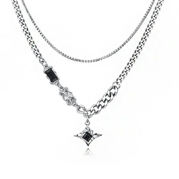 Other Retro punk necklace star chain rock gothic style Size ONE SIZE - 8 Thumbnail