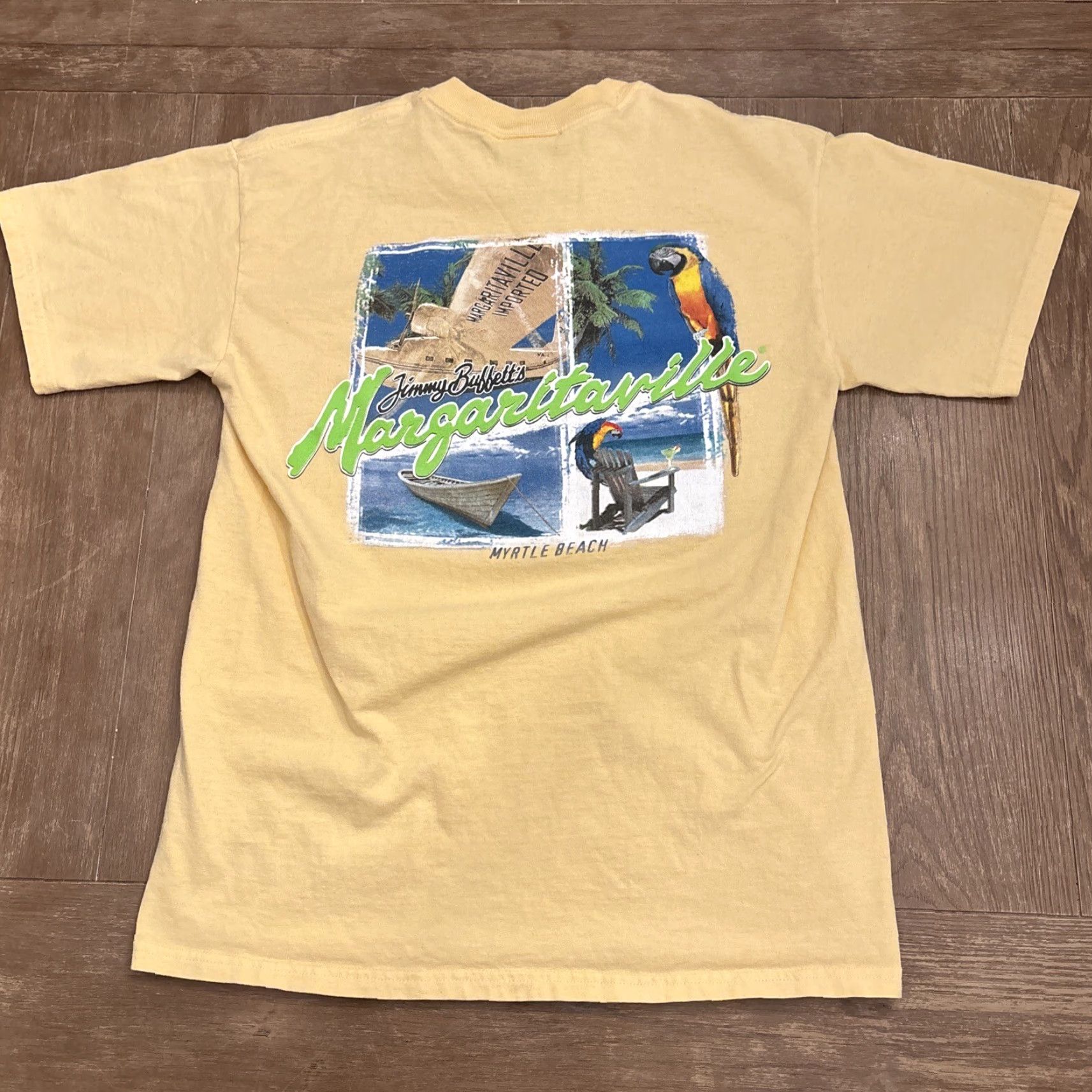 Vintage Margaritaville Shirt Mens Medium Yellow Jimmy Buffett Myrtle Beach Crew Neck Short Sleeve Size US M / EU 48-50 / 2 - 5 Thumbnail