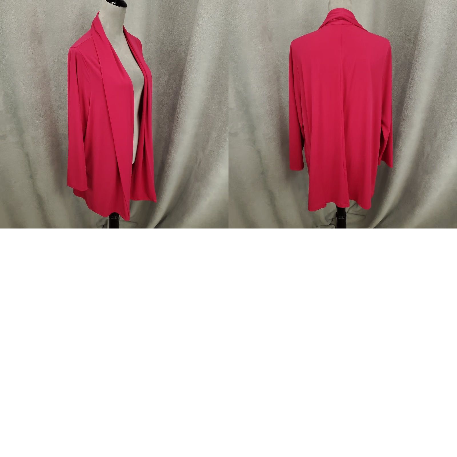 Vintage Catherines Cardigan Womens 1X Pink Stretchy Open Front Flowy 18W 20W Size XL / US 12-14 / IT 48-50 - 8 Thumbnail