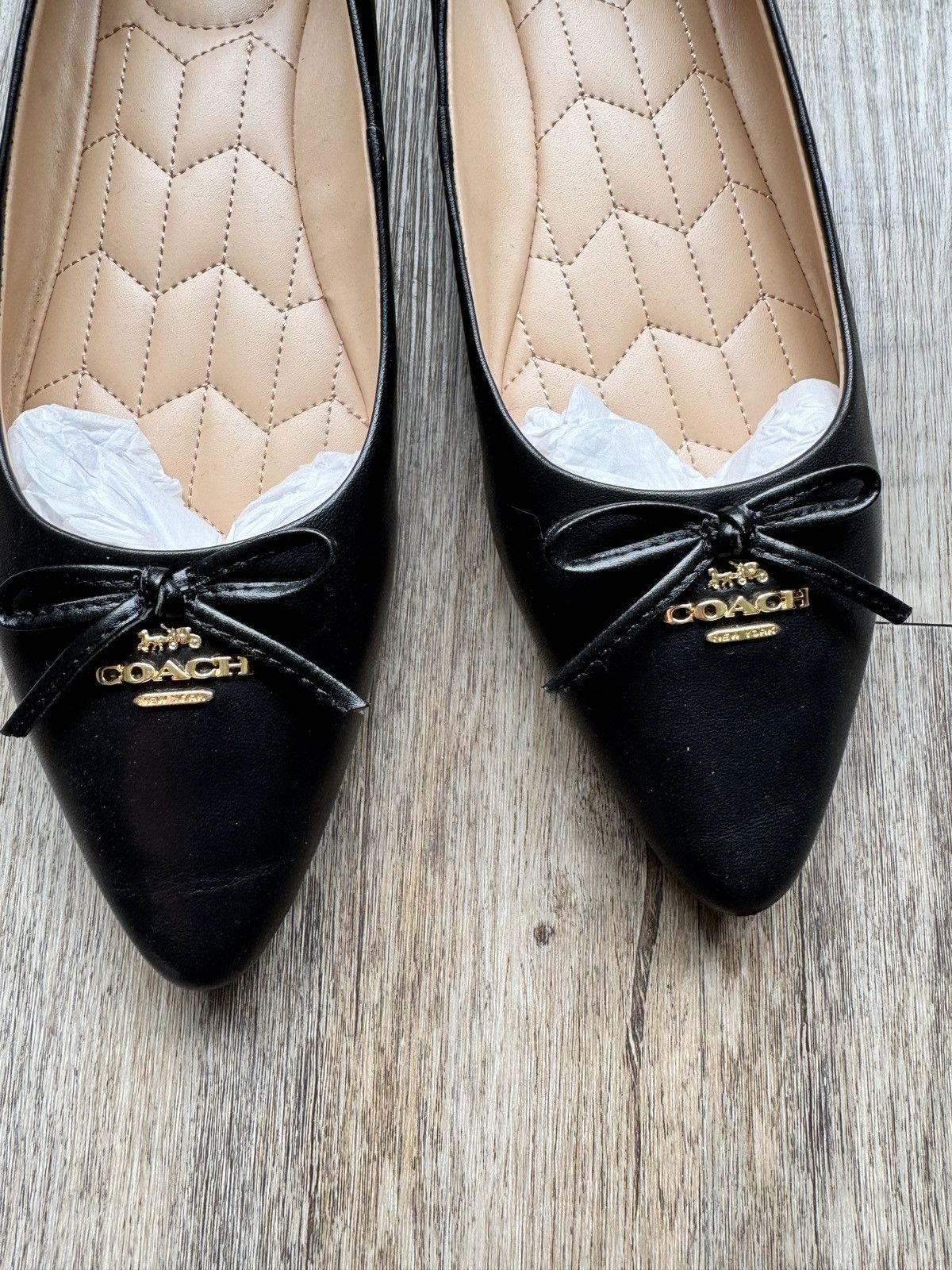 Coach Coach black leather flat shoes Size US 7.5 / IT 37.5 - 3 Thumbnail