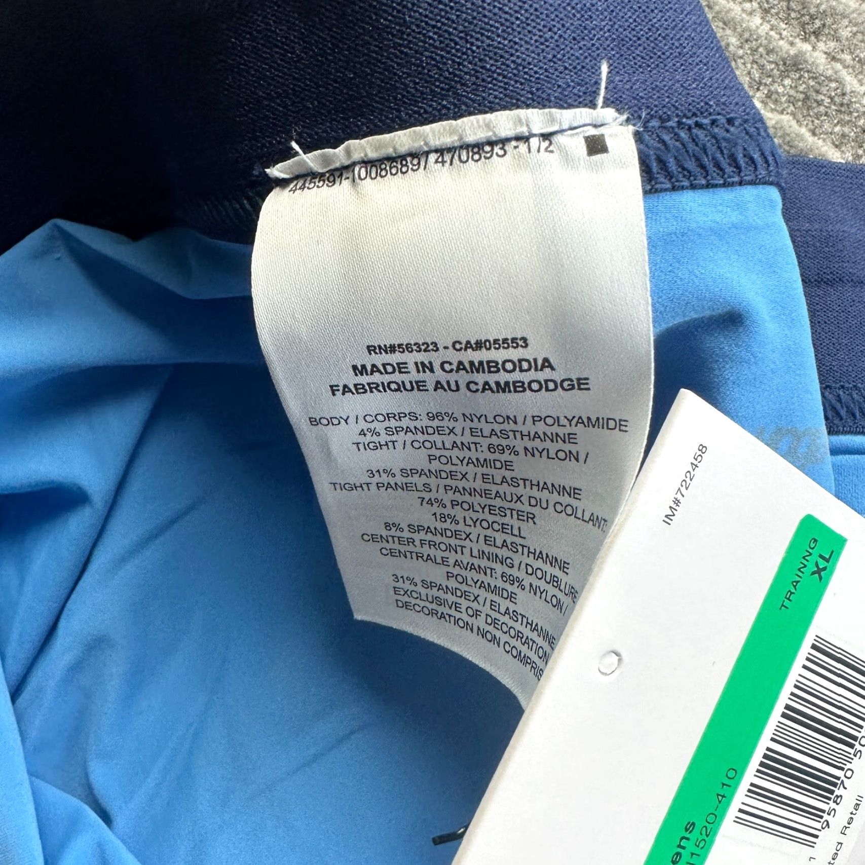 Nike Nike Yoga Shorts Mens XL Blue Lined Dri-Fit Flex 2 in 1, Breathable, Elastic Waist, Inseam 4 in, Polyester Spandex, Activewear, Athletic, Nike Brand Size US 36 / EU 52 - 4 Thumbnail