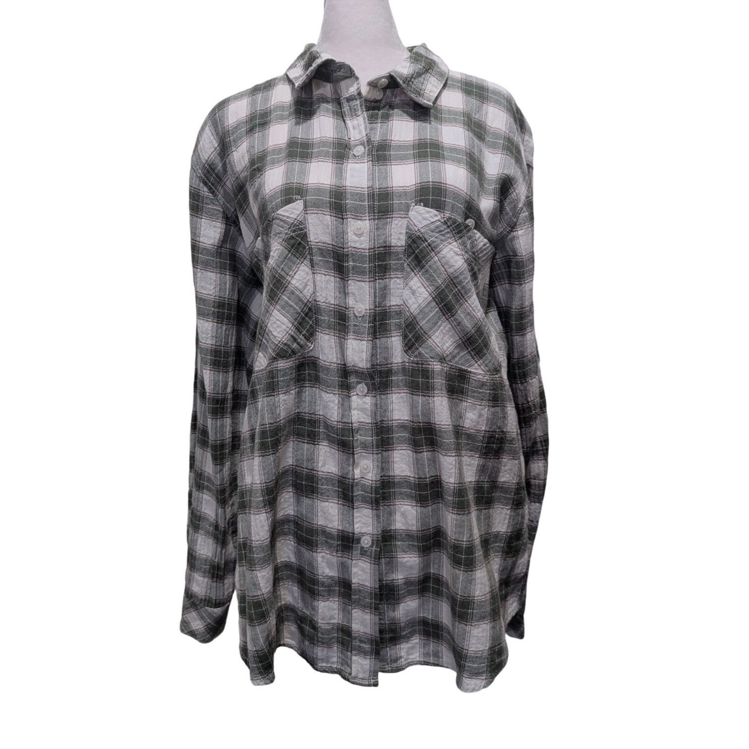 Sanctuary Sanctuary Green Plaid Boyfriend Shirt Button Up XL Size XL / US 12-14 / IT 48-50 - 1 Thumbnail