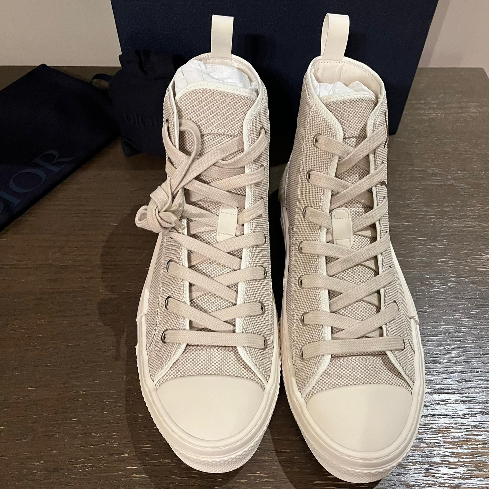 Dior × Travis Scott o1rshd1 Cactus Jack B23 High Top Logo Sneakers in Off White Size US 9 / EU 42 - 9 Thumbnail