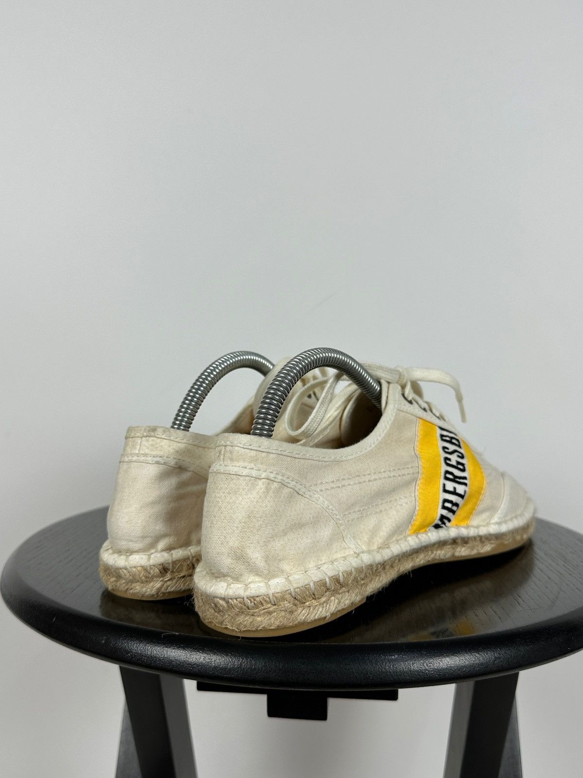 Dirk Bikkembergs Bikkembergs Lace Up Espadrilles Canvas Jute Sole Logo Stripe Size US 6 / EU 39 - 4 Thumbnail