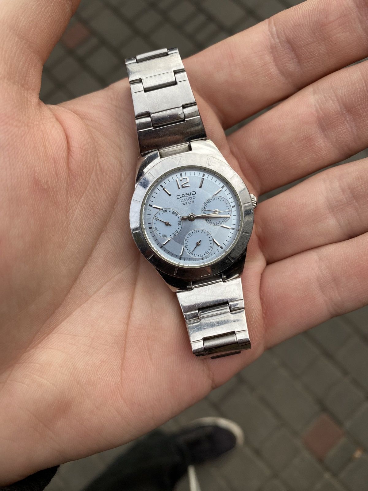 Casio 🧊 VINTAGE CASIO LTP-2069 90s Multi Dial Steel Quartz Rare Size ONE SIZE - 6 Thumbnail