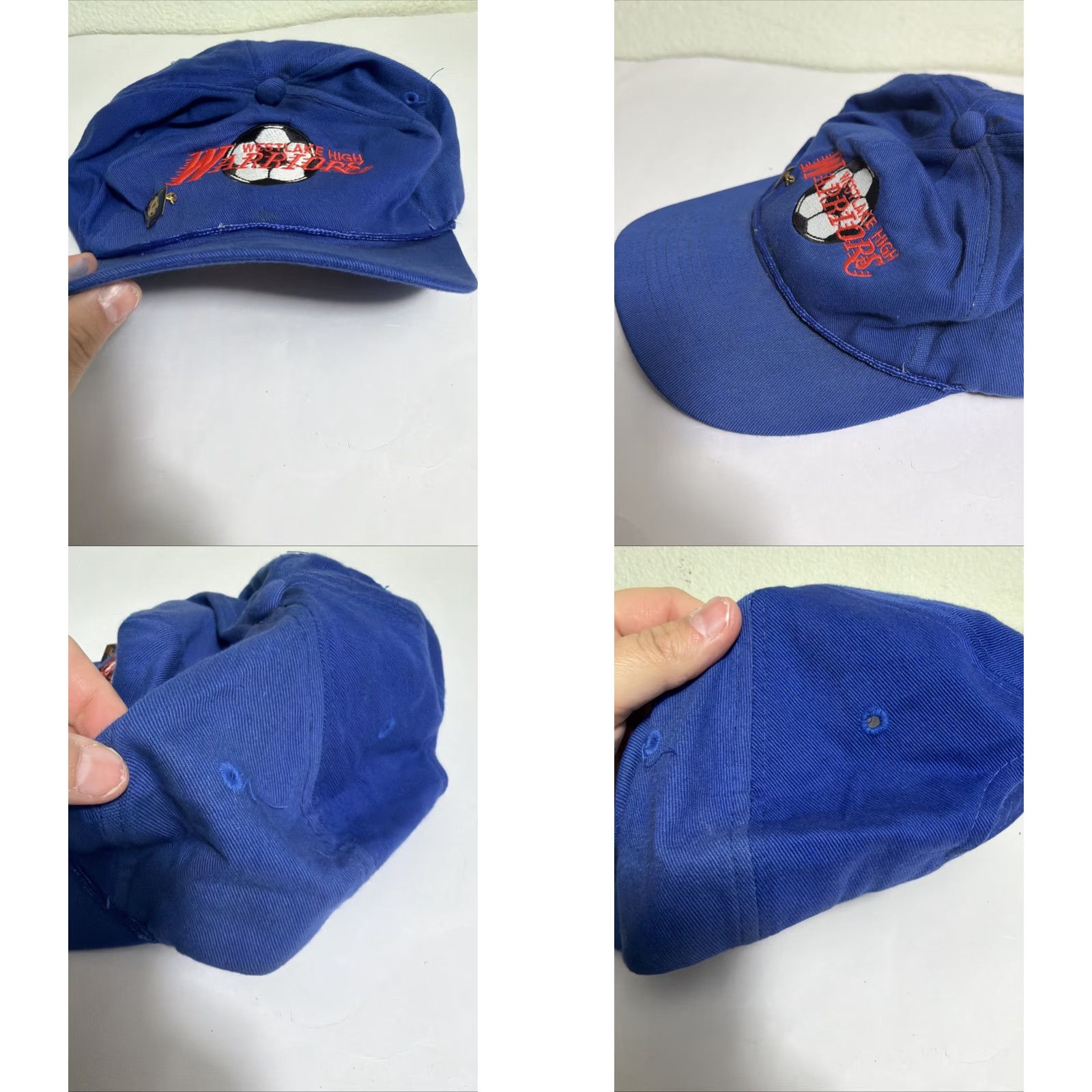 Vintage VINTAGE 90s Strapback Hat Li-tom Blue Orange Westlake High Warriors Crack Bill Soccer Men S Cap Accessories Size ONE SIZE - 8 Thumbnail