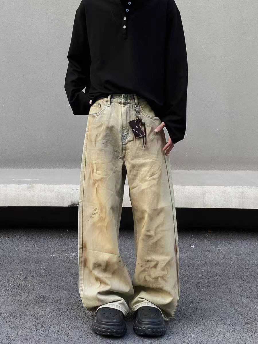 Designer × Jean × Vintage Vintage yellow clay graffiti machete baggy jeans Size US 34 / EU 50 - 3 Thumbnail
