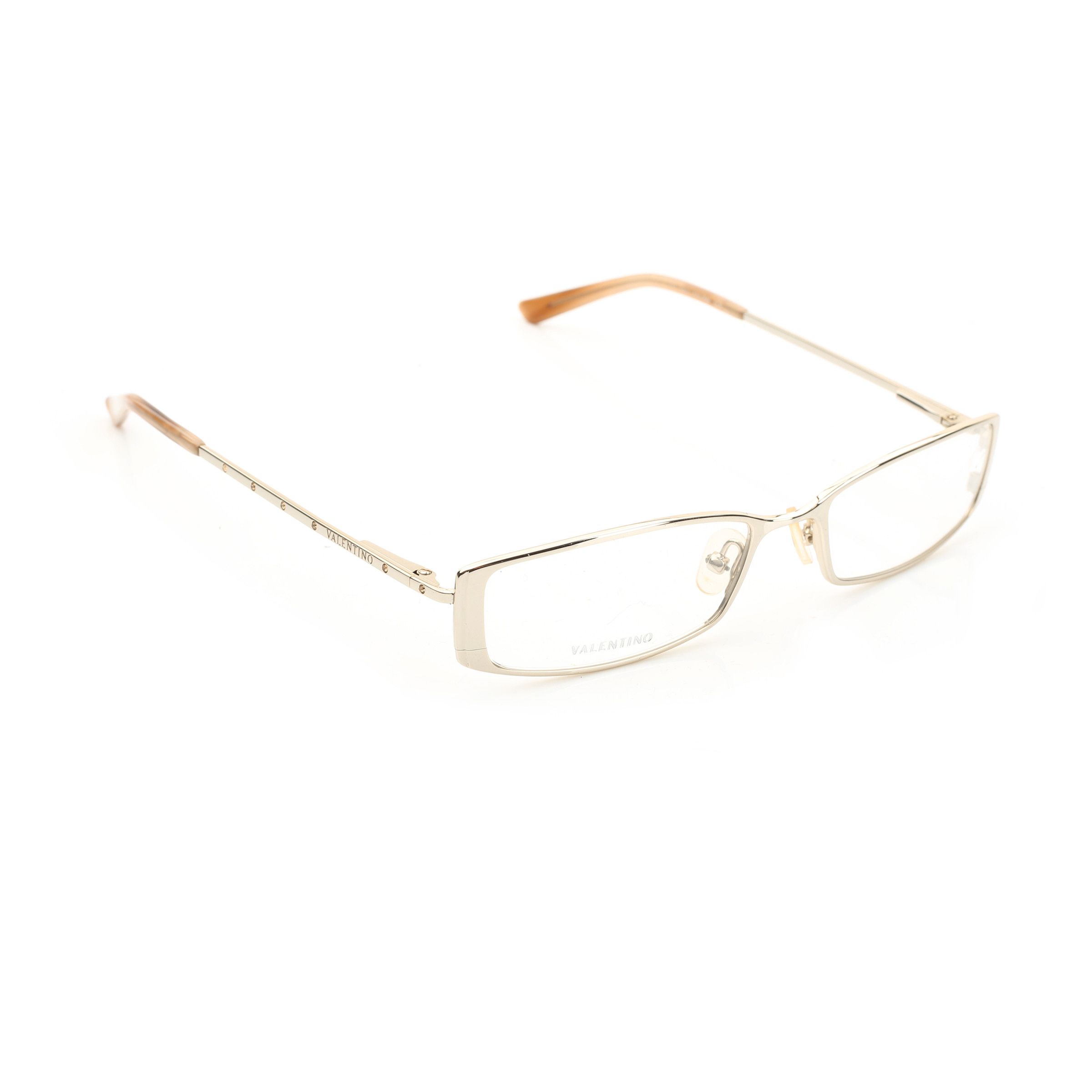 Valentino Valentino '90s White Gold Crystals Metal Glasses Size ONE SIZE - 1 Thumbnail