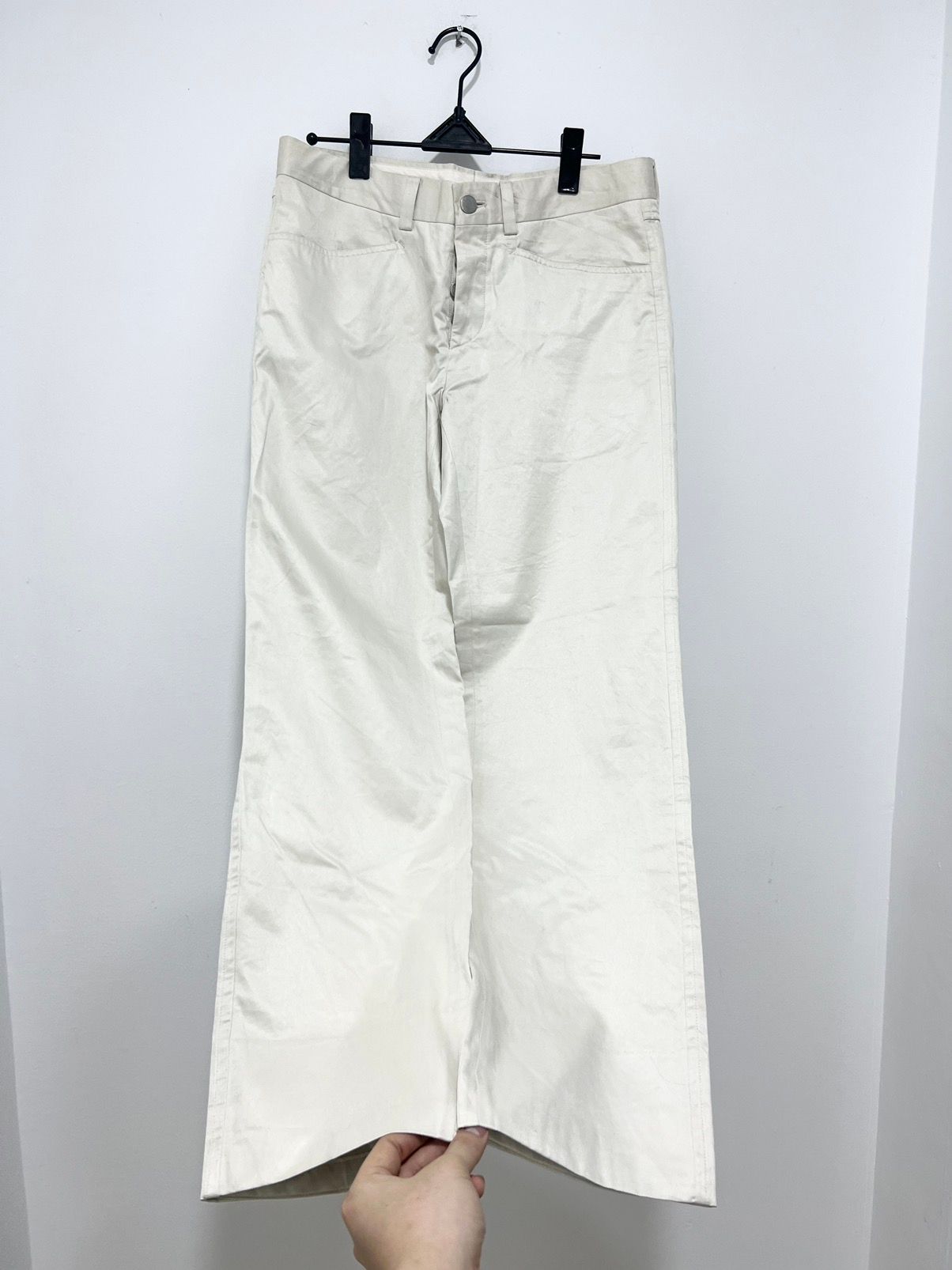 Pre-owned Hermes Silver Wax Coated Pants Bootcut