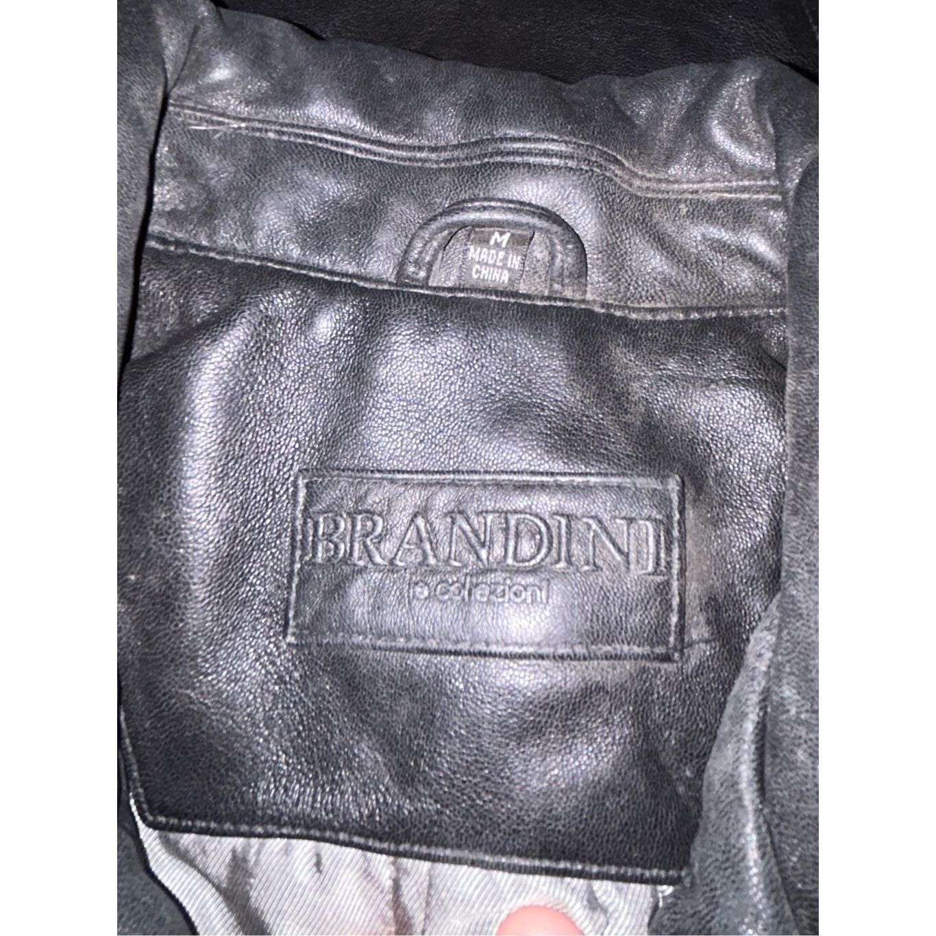 Brandini Brandini Leather Jacket Mens Medium Black Soft Leather Full Zip Motorcycle Size US M / EU 48-50 / 2 - 3 Thumbnail