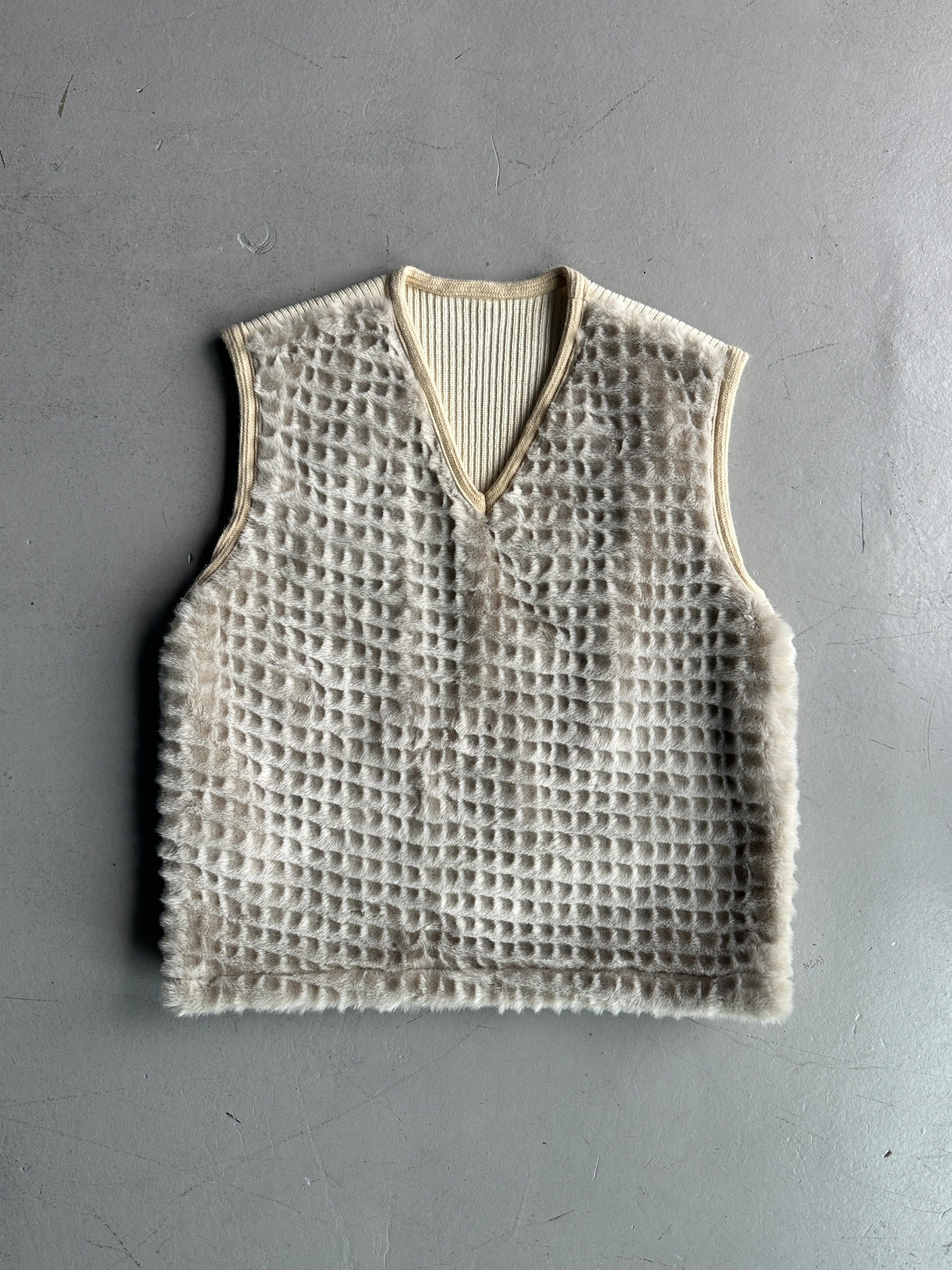 Dexter Wong DEXTER WONG 1990s FAUX FUR FRONT ZIPPED SIDE KNIT VEST Size S / US 4 / IT 40 - 5 Thumbnail