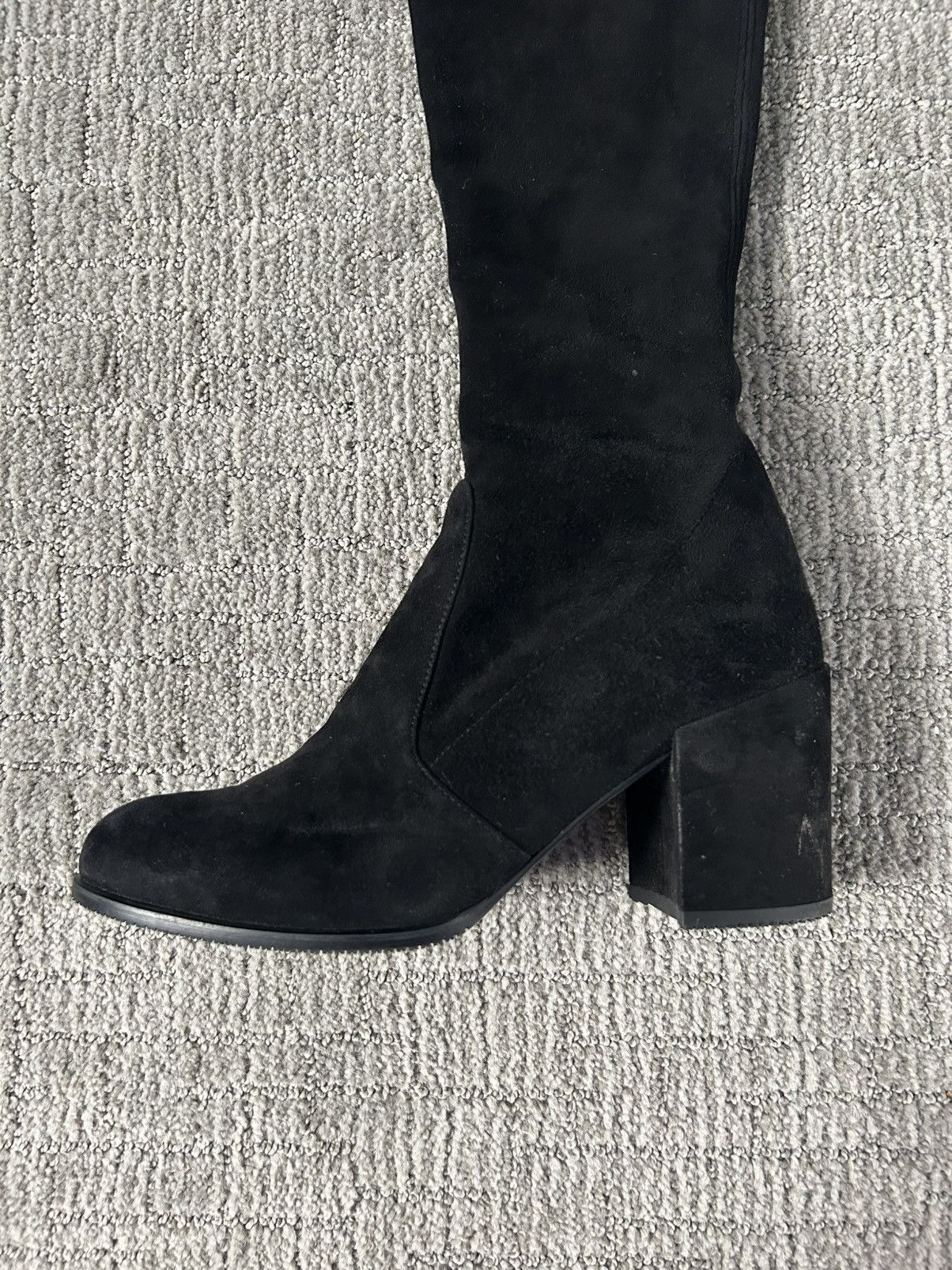 Stuart Weitzman Stuart Weitzman Black Suede Over-The-Knee Tieland Boots Size US 7.5 / IT 37.5 - 7 Thumbnail
