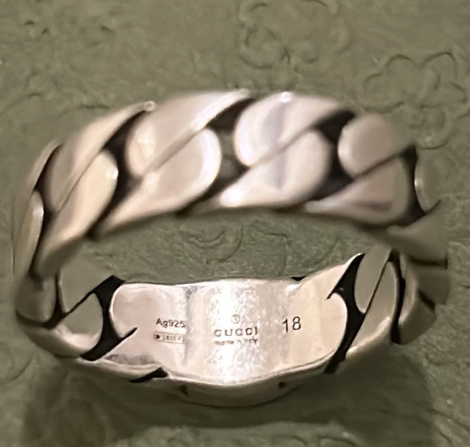 Gucci Gucci Sterling Silver Interlocking Curb Chain Ring Size ONE SIZE - 6 Thumbnail