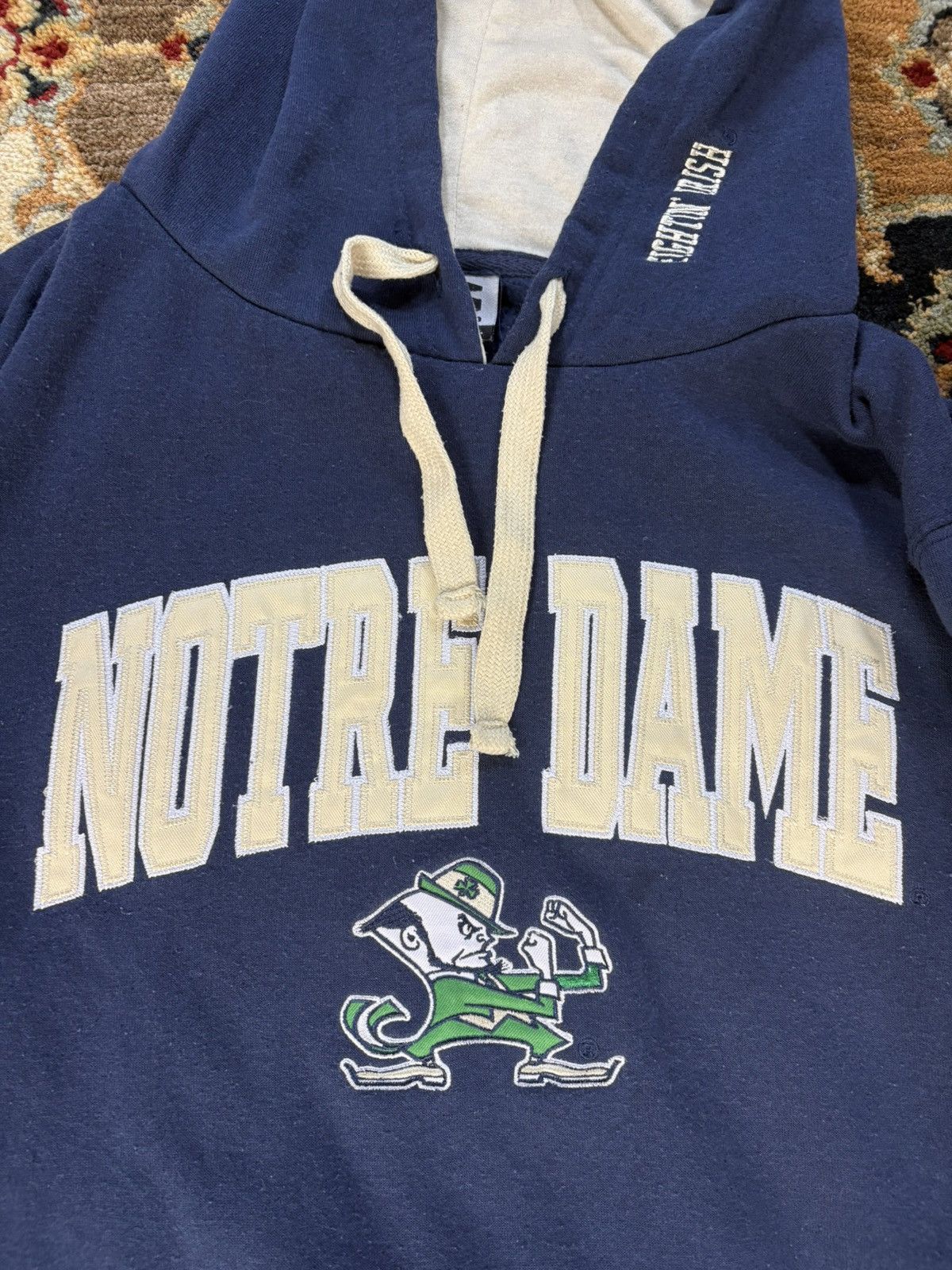 NCAA × Vintage Vintage Y2K Notre Dame Hoodie Sweatshirt Size US L / EU 52-54 / 3 - 3 Thumbnail