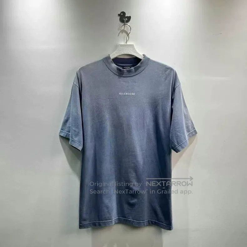Balenciaga Balenciaga Chest Embroidered Logo Haze Blue Gradient Short Size US XS / EU 42 / 0 - 1 Thumbnail