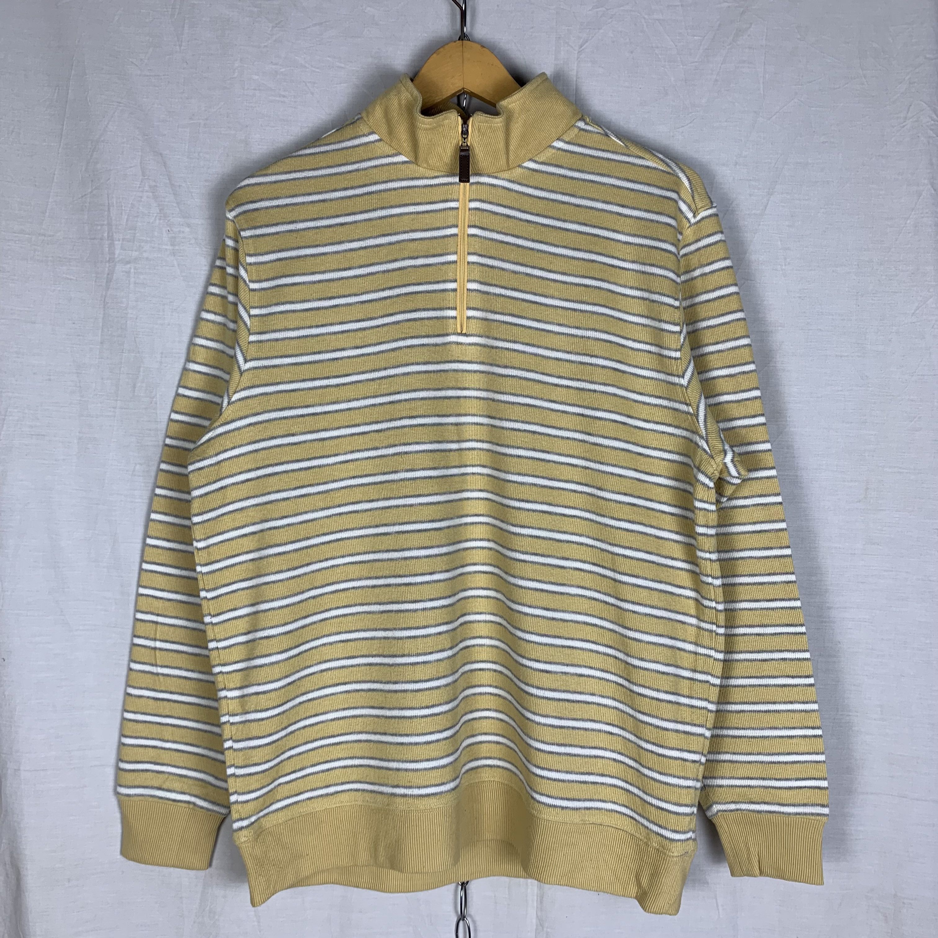 Vintage Halfzip Stripped Sweatshirt Sweater