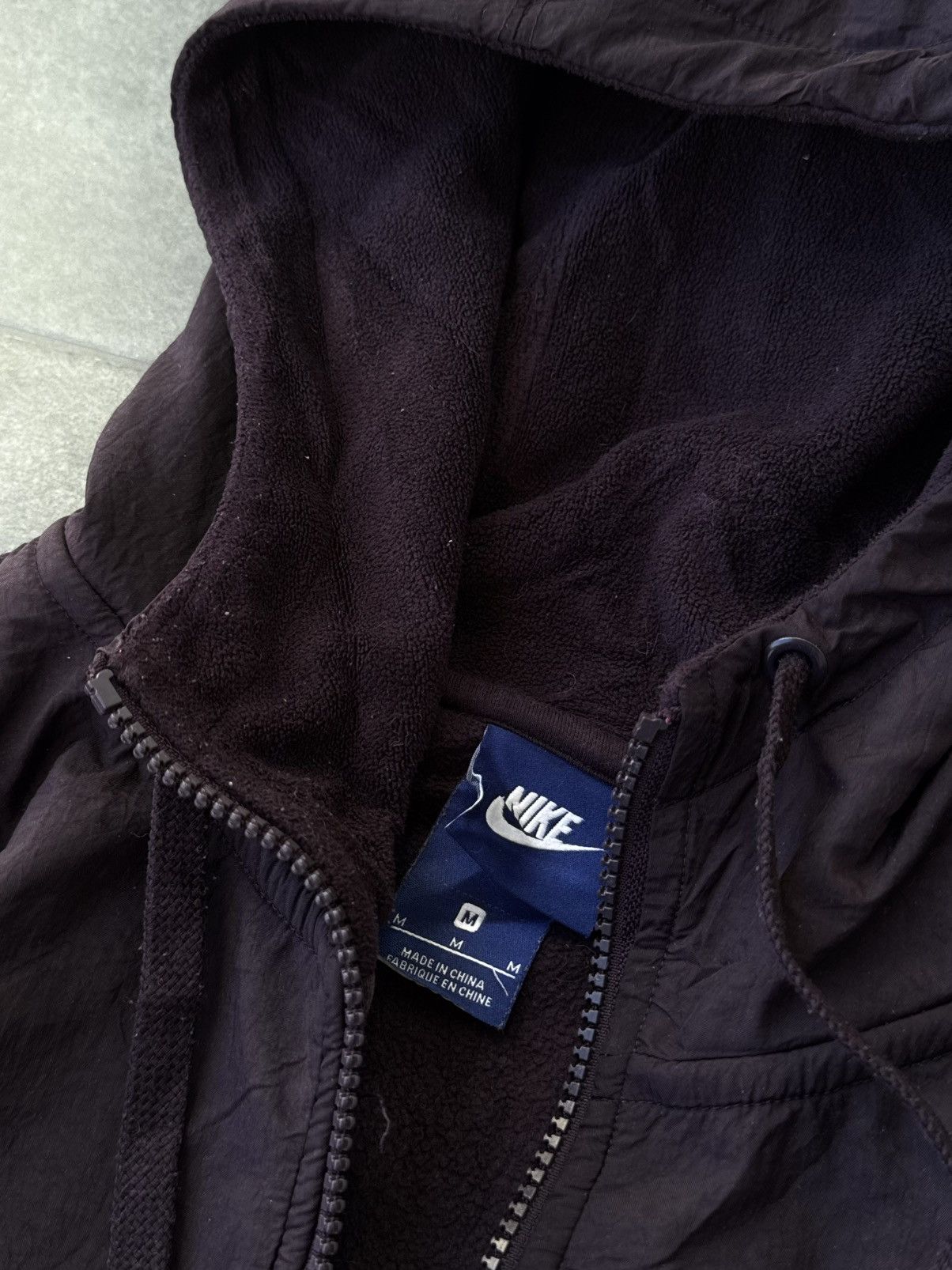 Nike Vintage 90’s Burgundy Nike Drill Check Zip Up Track Jacket Size US M / EU 48-50 / 2 - 7 Thumbnail