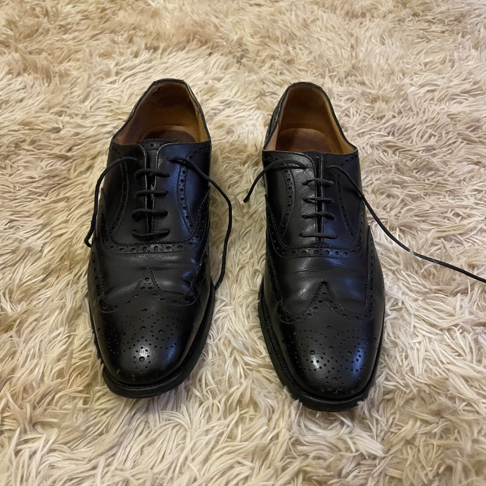 J.M. Weston JM Weston Oxfords brogues Shoes Cap Toe Black Leather Mens Size US 11 / EU 44 - 4 Thumbnail