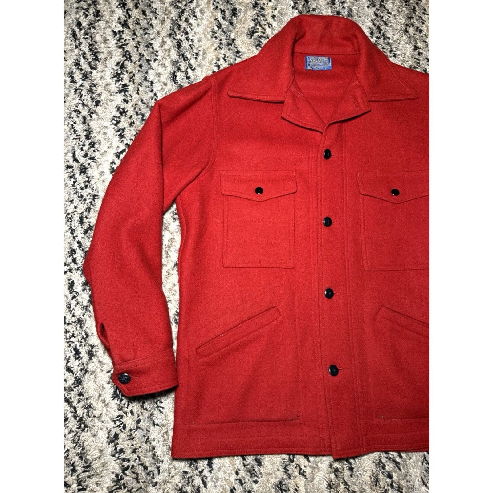 Pendleton VINTAGE Pendleton Mackinaw Hunting Mens Shirt Jacket Wool Red Medium Made In USA Size US M / EU 48-50 / 2 - 3 Thumbnail