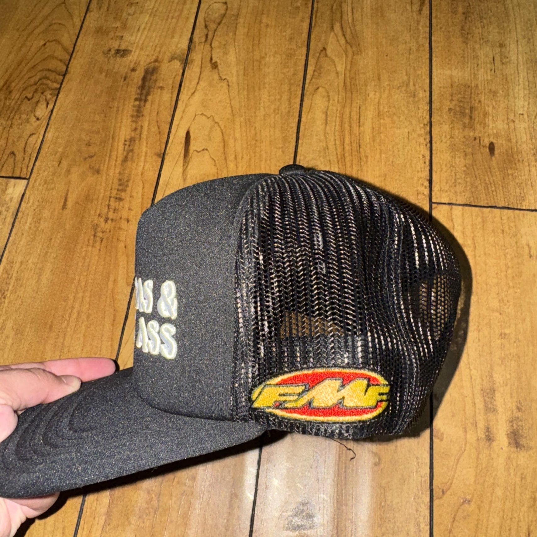 Vintage FMF Trucker SnapBack Bar Black Motor Cross Y2K Hat Mens One Size Black FMF Snapback Truckers Bar Cross Y2K Size ONE SIZE - 2 Thumbnail