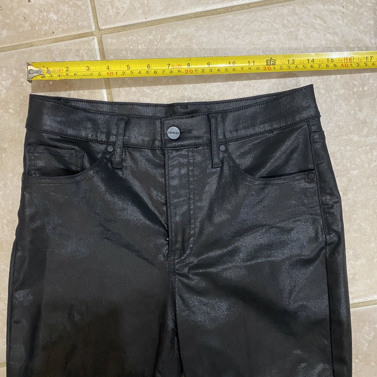 Express Coated Faux Leather High Rise Skinny Jeans Size 30" / US 8 / IT 44 - 6 Thumbnail