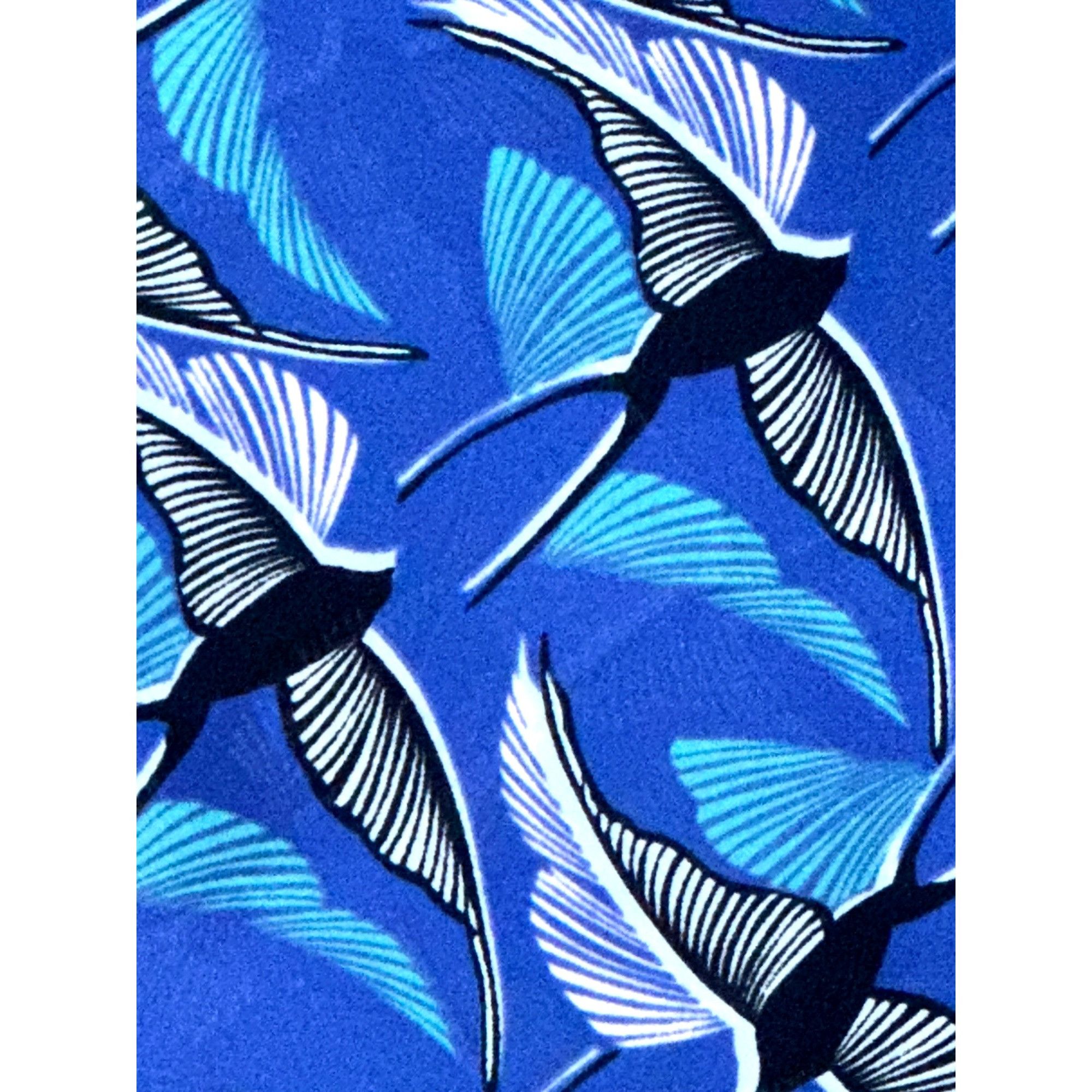 Other CCC Retro Blue Bird Print Blouse Mesh Cap Sleeve Mod Top Art Size M / US 6-8 / IT 42-44 - 7 Thumbnail