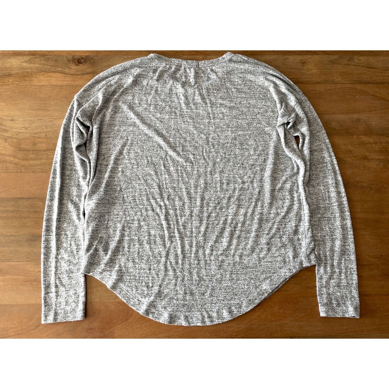 Rag & Bone Rag & Bone Womens XS Long Sleeve Top Heathered Gray Crew Neck Pullover Lightweight Casual Knit T-Shirt Size XS / US 0-2 / IT 36-38 - 2 Thumbnail