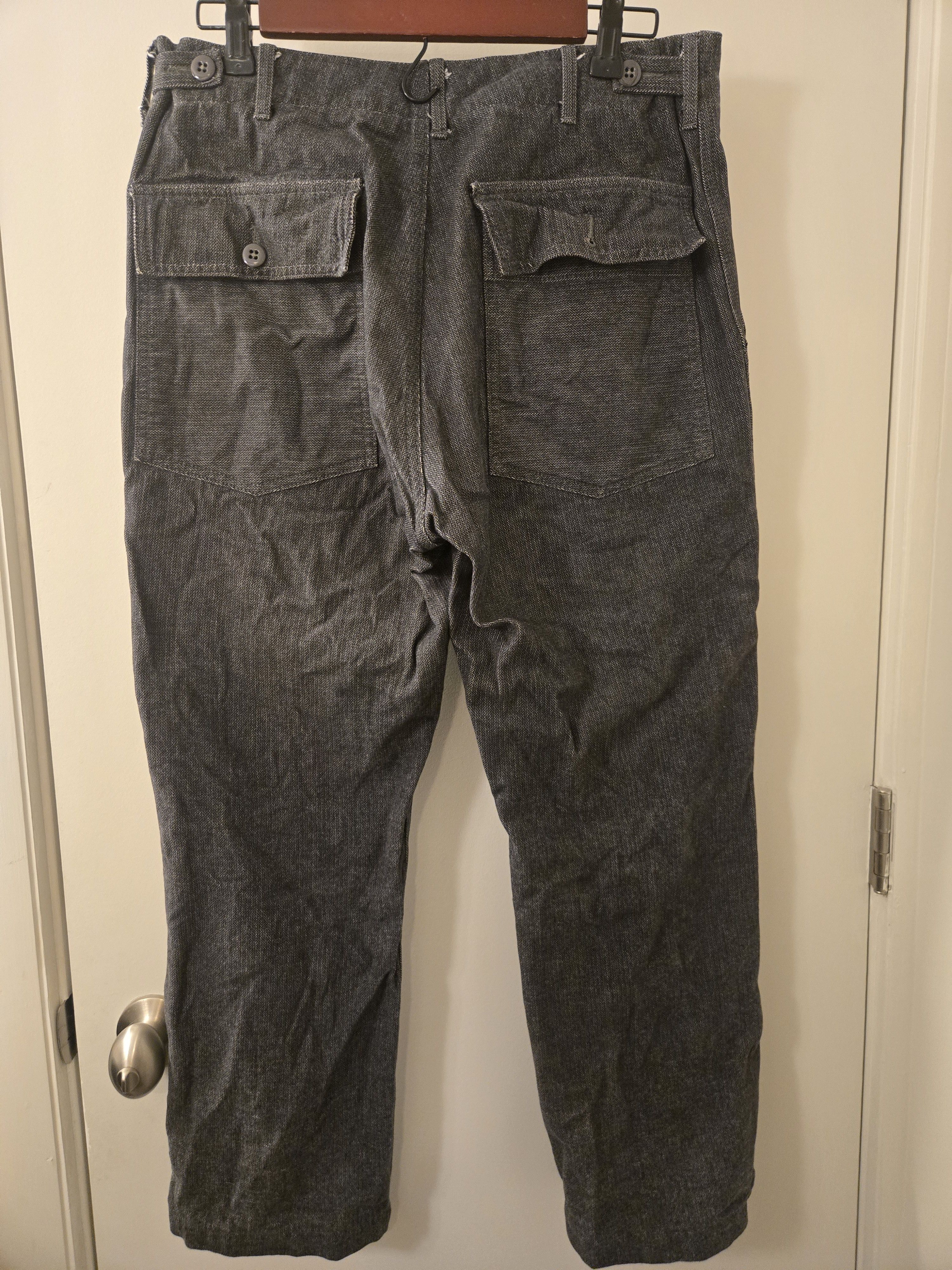 Engineered Garments Grey Herringbone Fatigue Pants Size US 32 / EU 48 - 2 Thumbnail