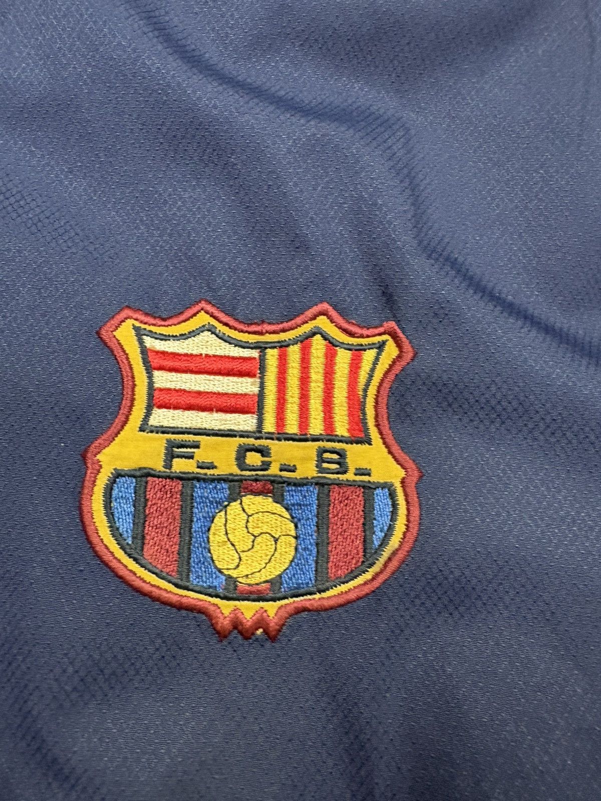 Nike Vintage Nike FC Barcelona Soccer Bomber Jacket XL Navy 90s Size US XL / EU 56 / 4 - 7 Thumbnail