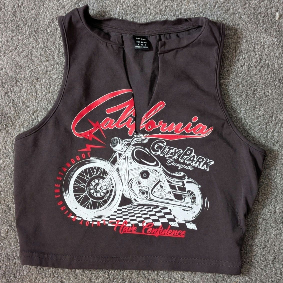 Shein Charcoal Grey Grunge Style Micro Tank by Shein | Streetwear Size S / US 4 / IT 40 - 1 Thumbnail