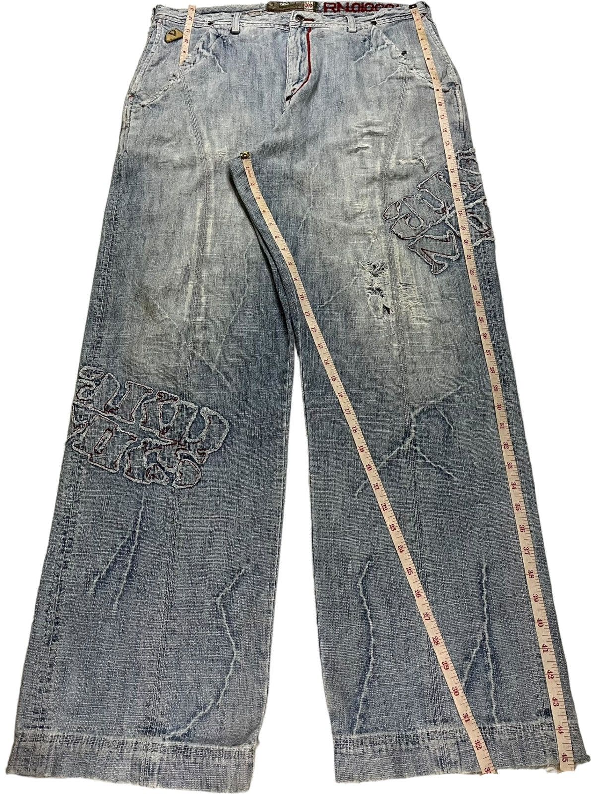 Akademiks Vintage Akademiks Acid Wash Style Distressed Baggy Jeans Size US 37 - 13 Thumbnail