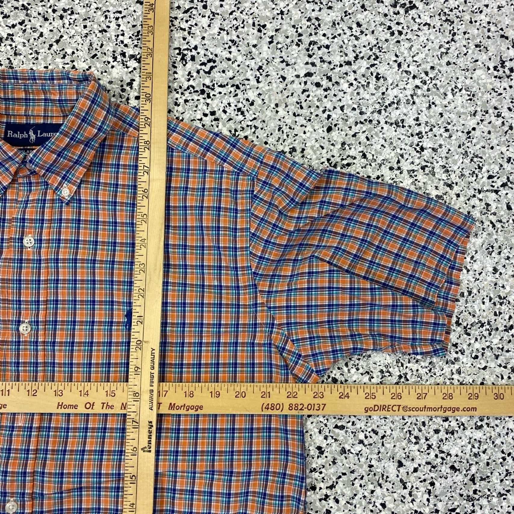 Polo Ralph Lauren VINTAGE Polo Ralph Lauren Mens Shirt Button-Down Plaid Orange & Blue M Size US M / EU 48-50 / 2 - 4 Thumbnail