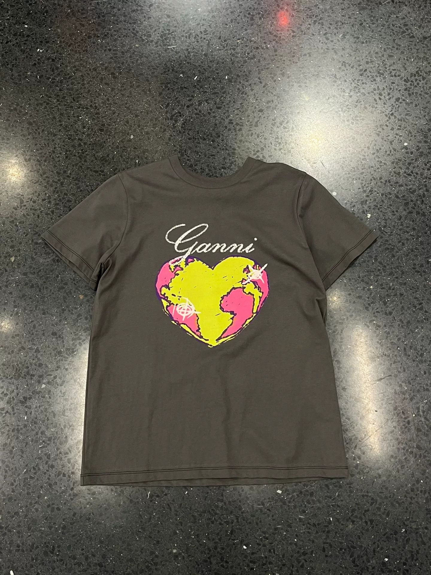 Ganni Ganni Gray Short-Sleeve T-Shirt Size XS / US 0-2 / IT 36-38 - 1 Thumbnail