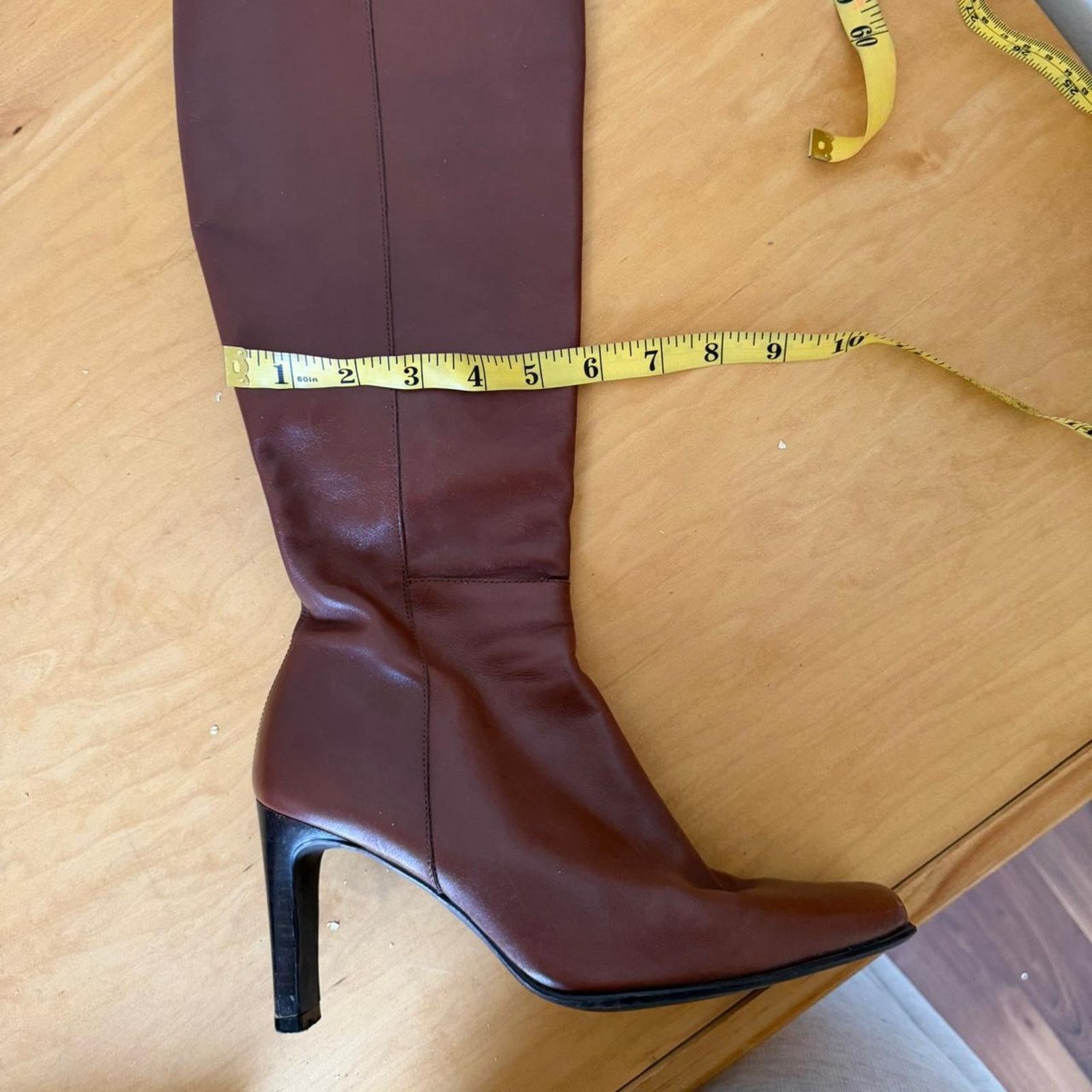 Zara Zara brown leather knee high boots Size US 8 / IT 38 - 6 Thumbnail