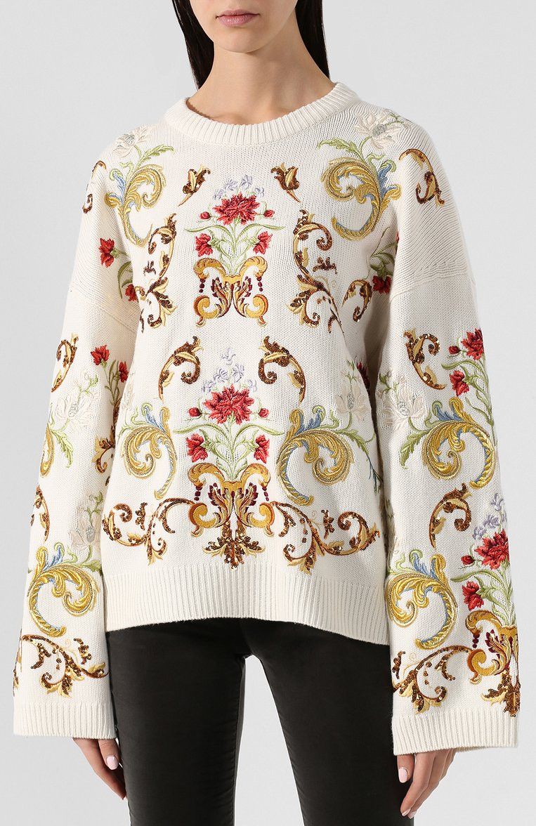 Dolce & Gabbana o1y0925 Cashmere Blend Sweater in Multicolor Size S / US 4 / IT 40 - 2 Thumbnail