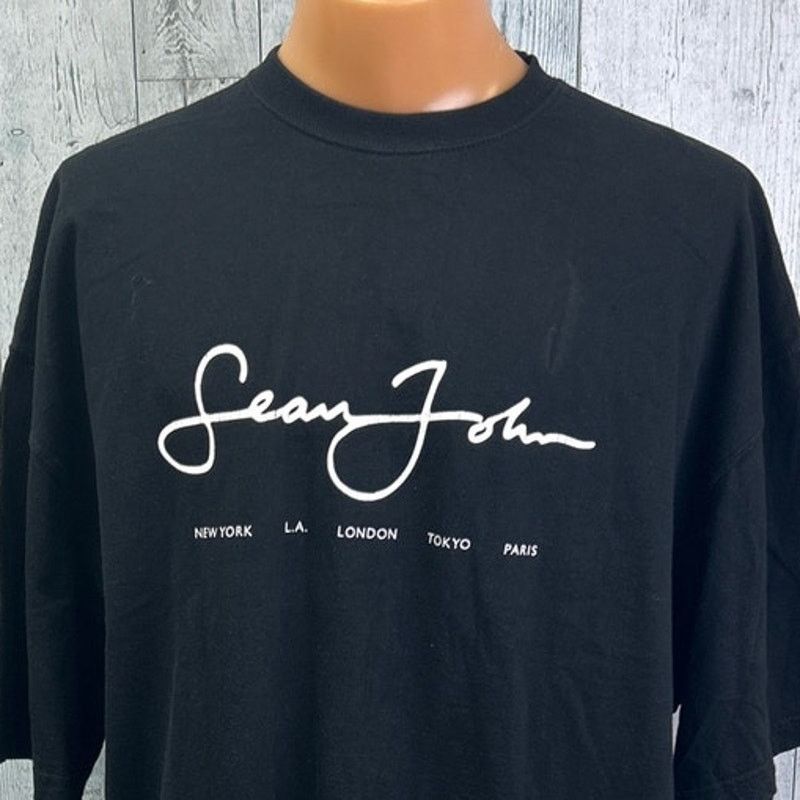 Sean John 黒 ３xl Sean John Sean John Mens 3XL 100% Cotton Short Sleeve Tee