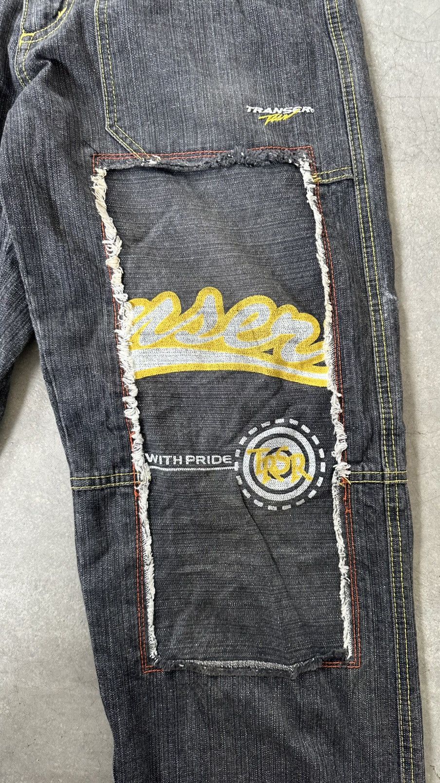 Japanese Brand Y2K TRANSER BAGGY PATCH DENIM PANT Size US 30 / EU 46 - 4 Thumbnail