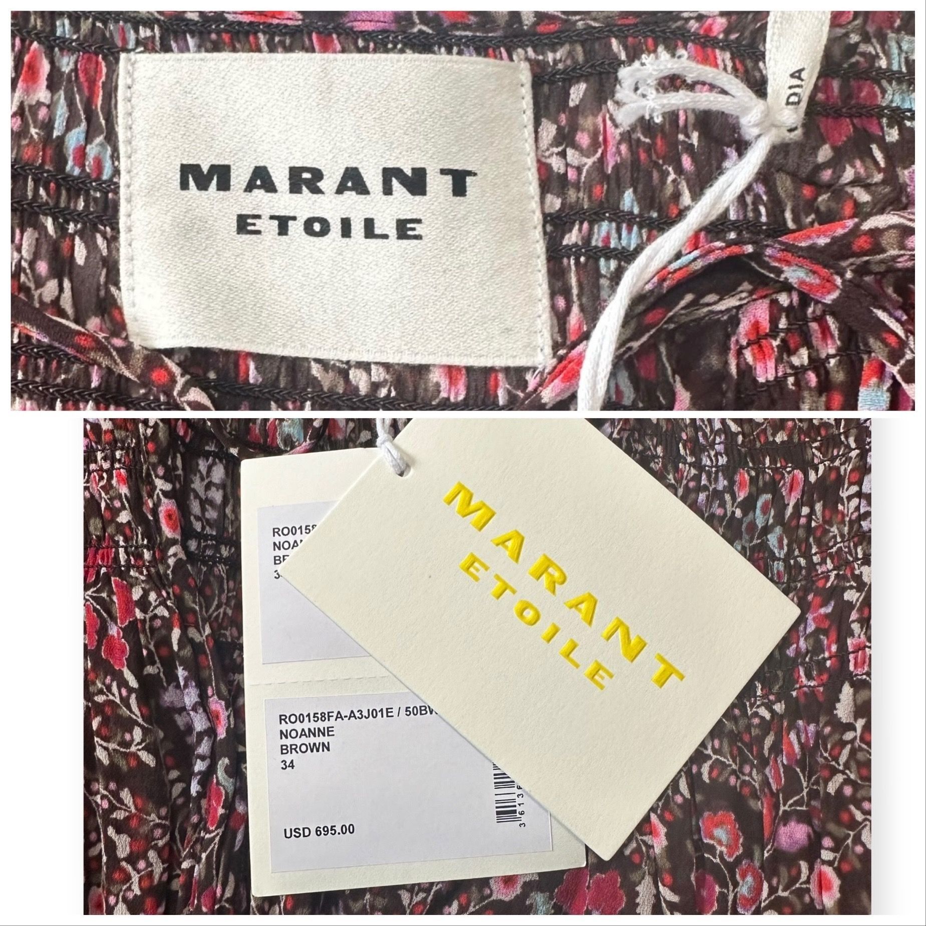 Isabel Marant Etoile Isabel Marant Étoile Noanne Floral Mini Dress Brown FR 34 NW Size XS / US 0-2 / IT 36-38 - 3 Thumbnail